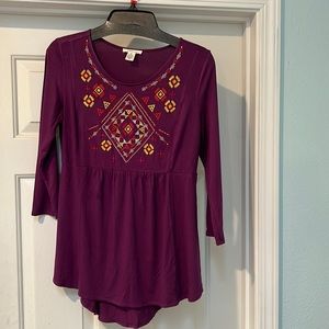 Westbound size small purple/wine/burgundy tunic.